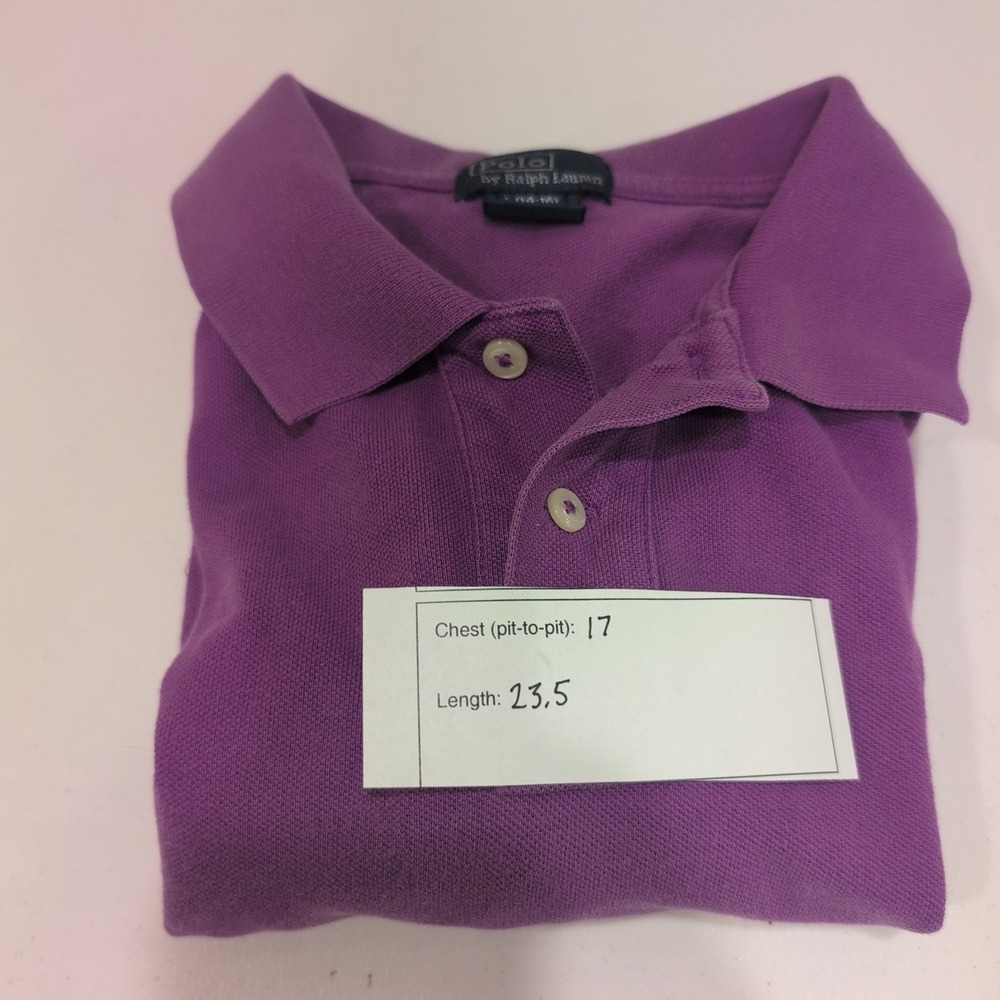 Polo Ralph Lauren Purple Polo Shirt Top Girls Size L (14-16) Short‎ Sleeve - Picture 8 of 8